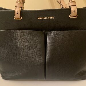 Michael Kors Black Tote with Tan Straps